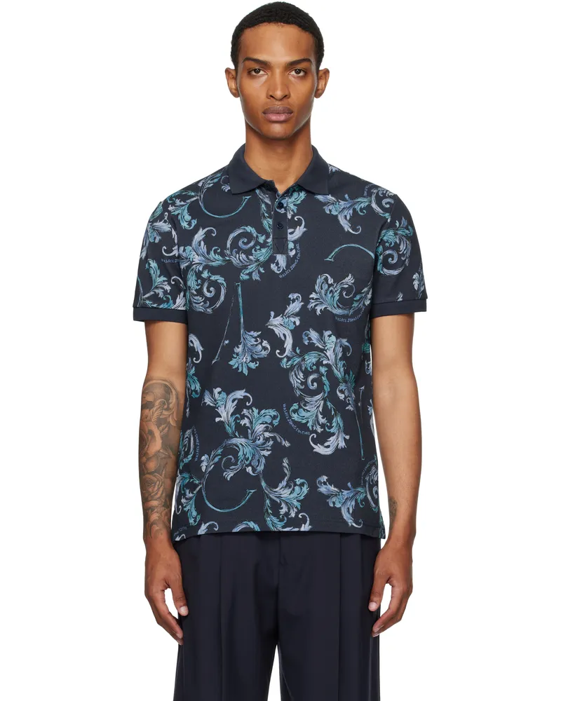 Versace Jeans Navy Outline Barocco Polo E283-ocean
