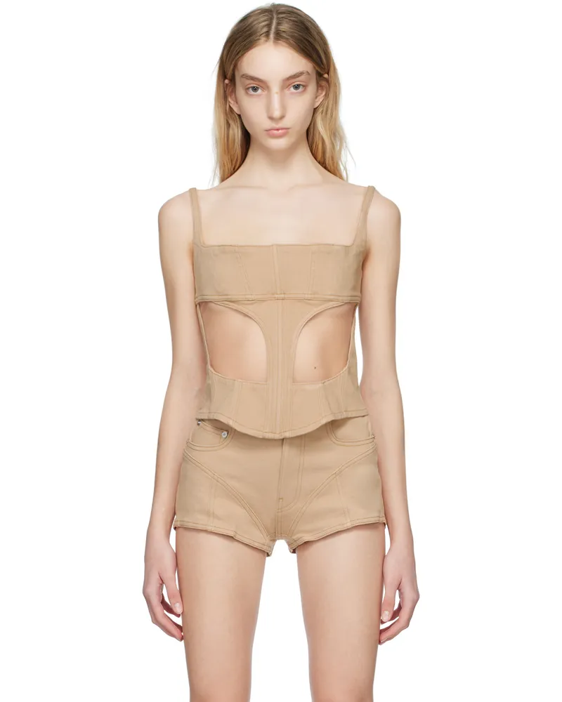 Thierry Mugler SSENSE Exclusive Beige Tank Top B2041