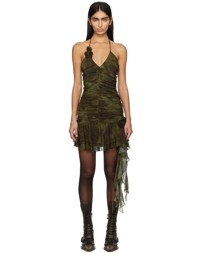 Blumarine Green Ruched Minidress M5695