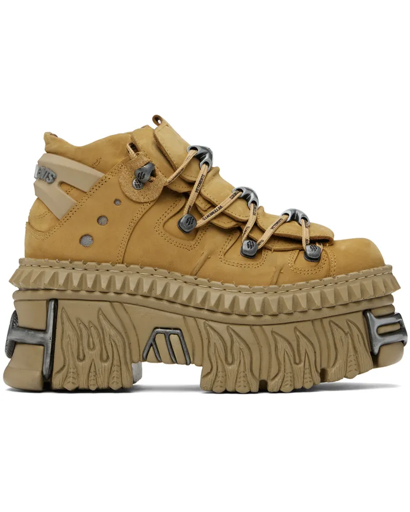 VETEMENTS Tan New Rock Edition Platform Sneakers Caramel