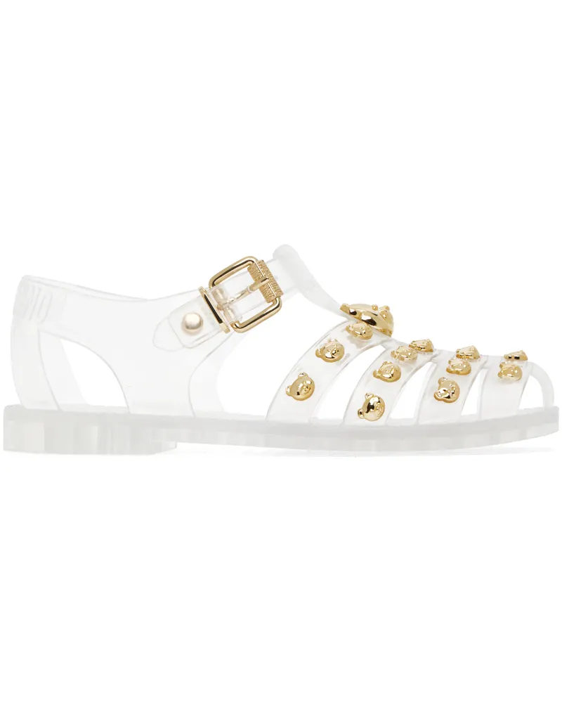 Moschino Transparent Teddy Studs Jelly Sandals 998