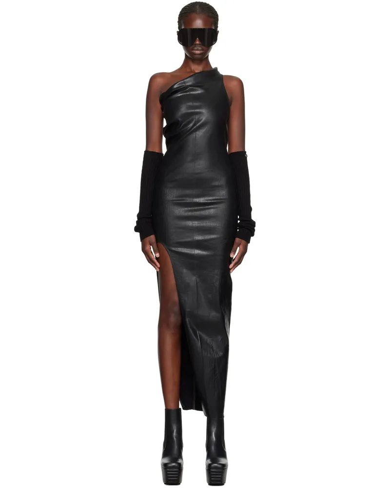 Rick Owens Black Athena Denim Maxi Dress 09