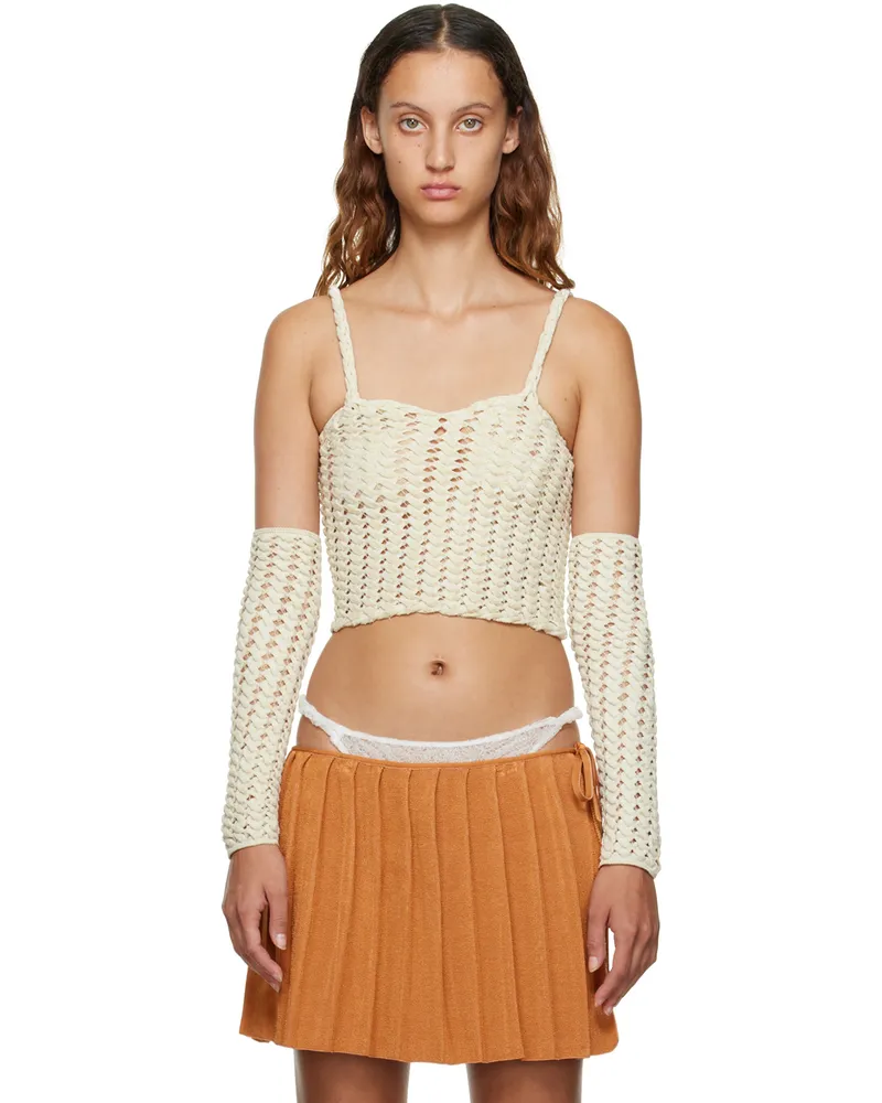 Isa Boulder Beige Cutout Tank Top Calico