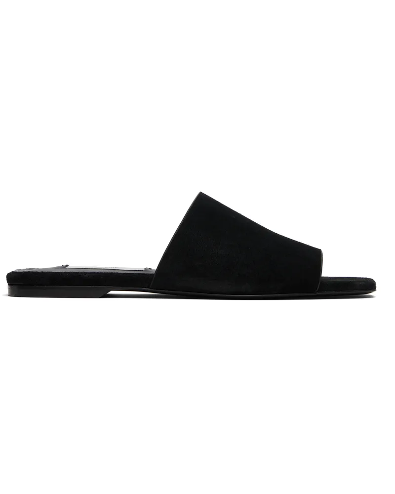 Totême Black Velour-Leather Bandeau Sandals Black