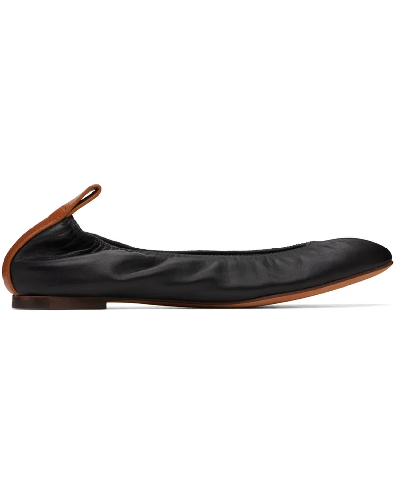 Lanvin Black Leather Ballerina Flats 10