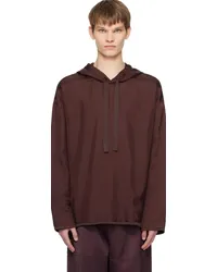 Jil Sander Brown Drawstring Hoodie Espresso