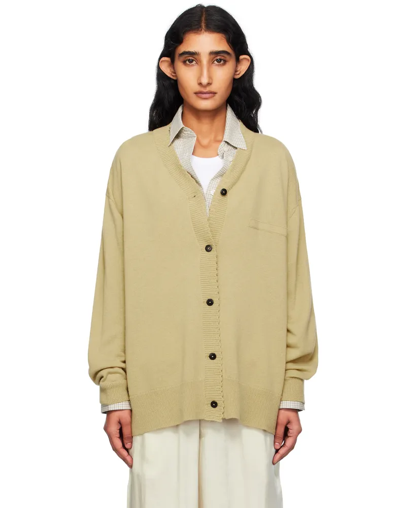 CORDERA Yellow Merino Wool Classic Cardigan Butter