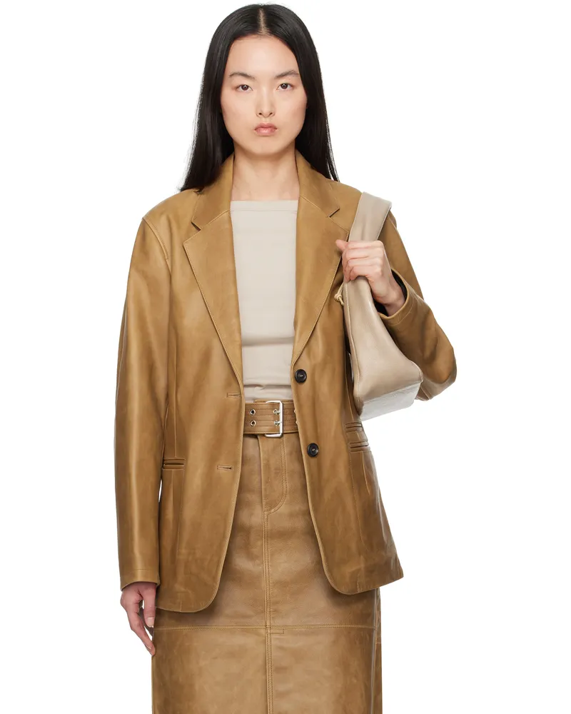 Our Legacy Tan Opening Leather Blazer Burnt