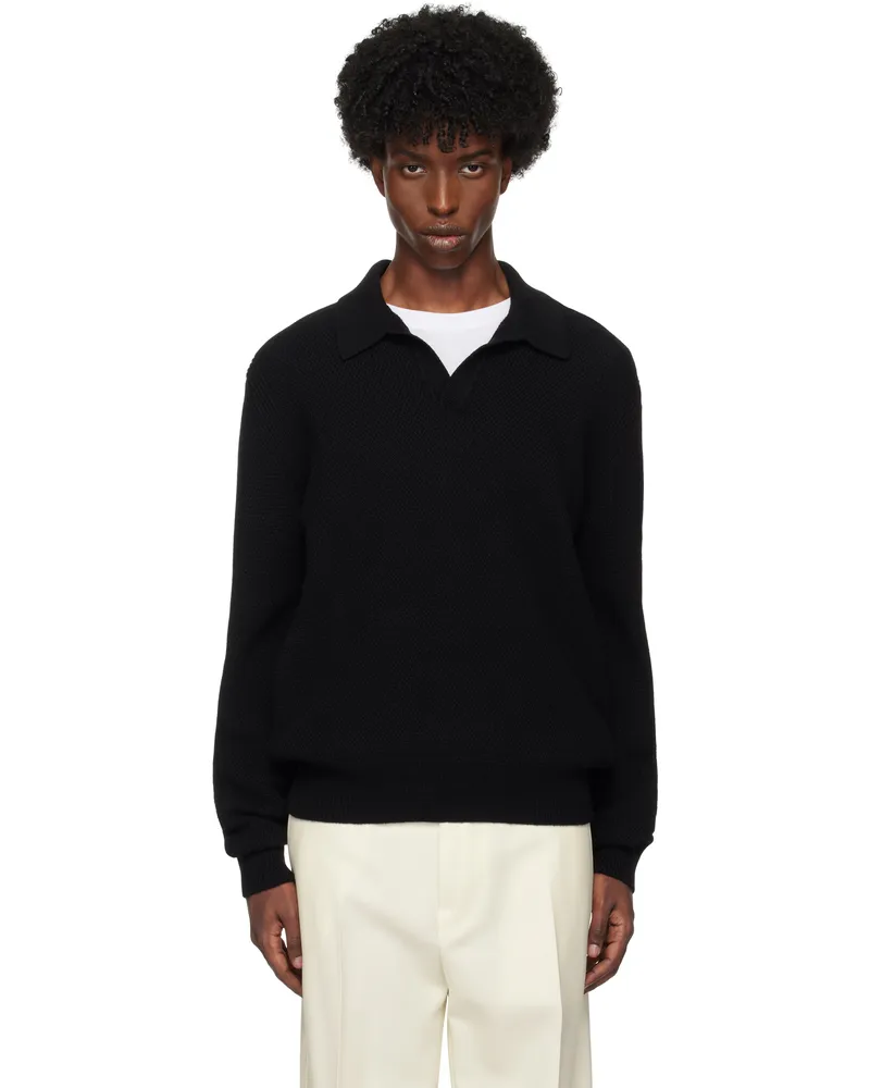 Ermenegildo Zegna Black Oasi Cashmere Polo K09