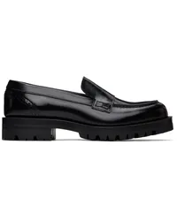 HUGO BOSS Black Leather Loafers Black