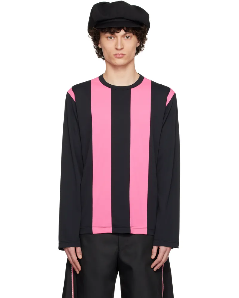 Comme des Garçons Black & Pink Single Jacquard T-shirt Black