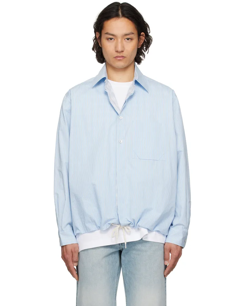 SOLID HOMME Blue Stripe Overshirt 407l
