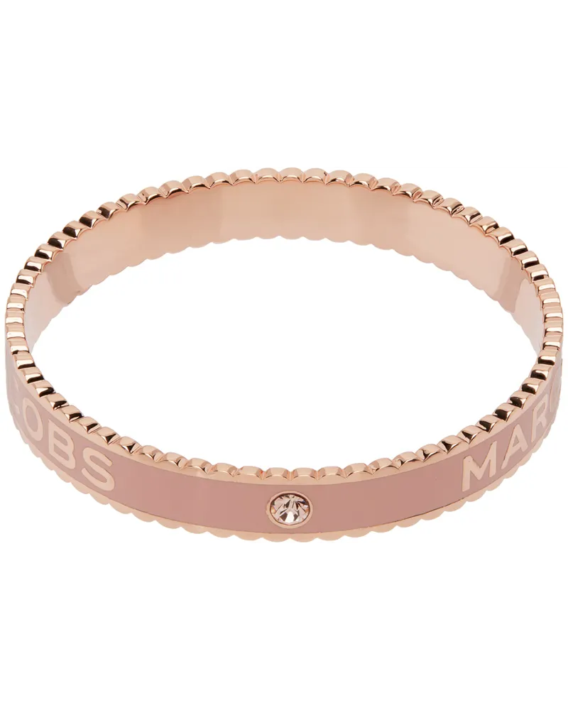 Marc Jacobs Rose Gold & Pink 'The Medallion' Cuff Bracelet Sand