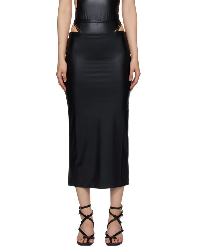 Versace Jeans Black Hardware Maxi Skirt E899