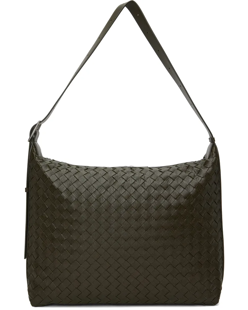 Bottega Veneta Khaki Traveller Bag Kaki-silver