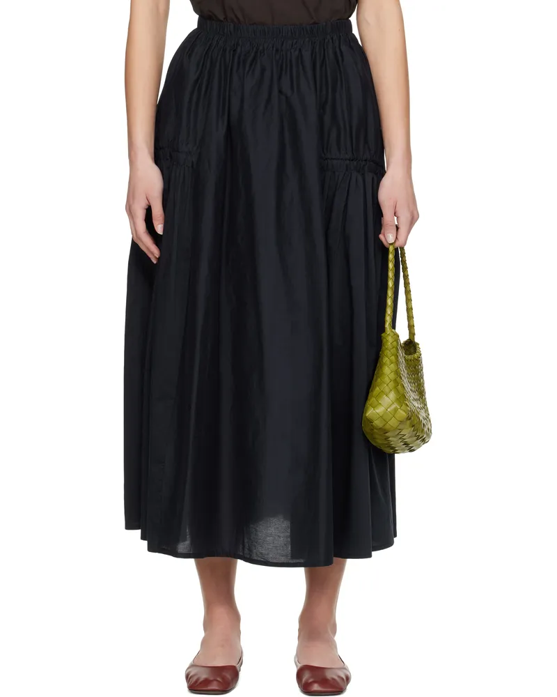 Toogood Navy 'The Harvester' Midi Skirt Cotton