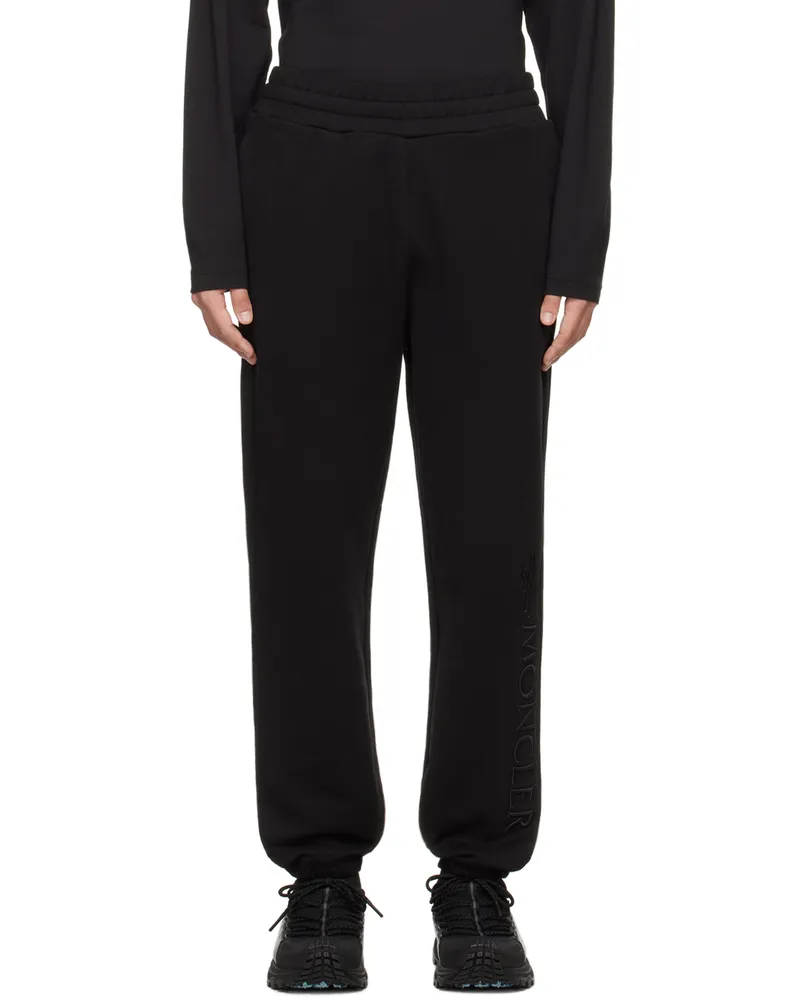 Moncler Black Embroidered Sweatpants Black
