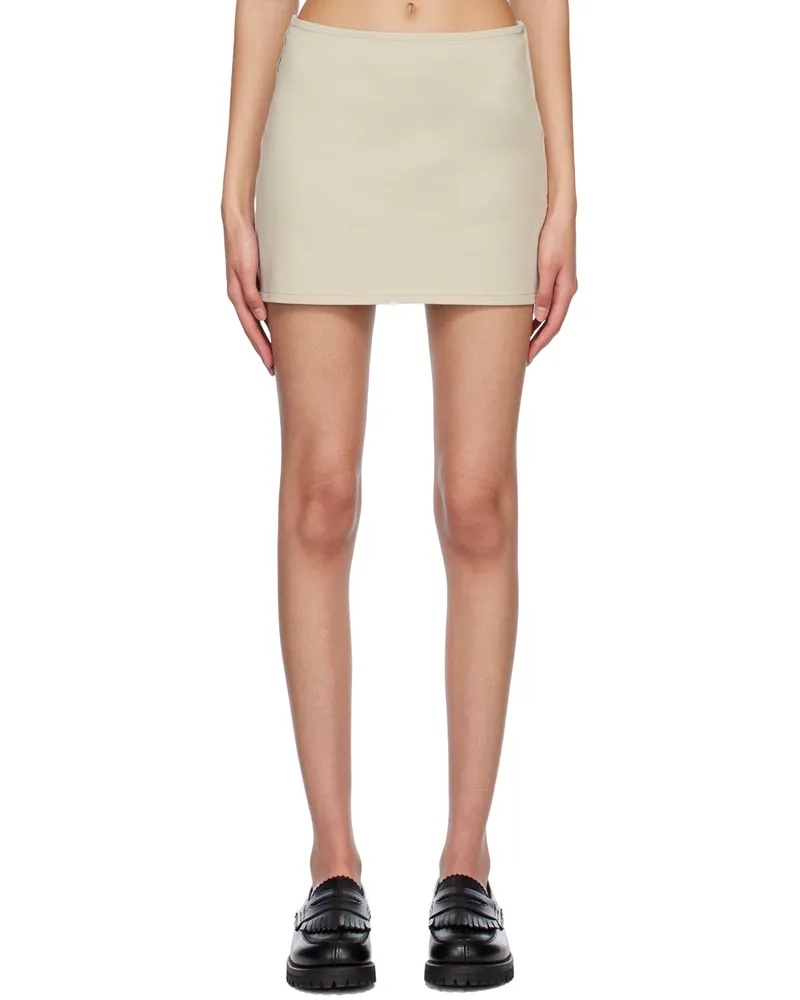 Our Legacy Beige Side Stripe Miniskirt Dusty