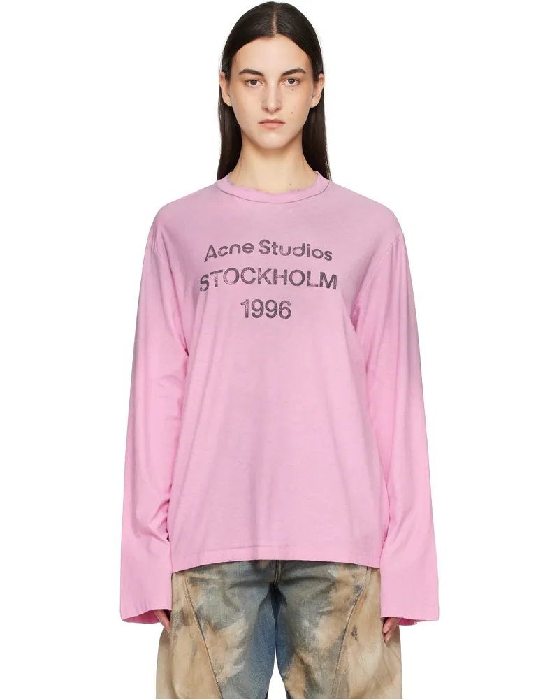 Acne Studios Pink Logo T-shirt Djs