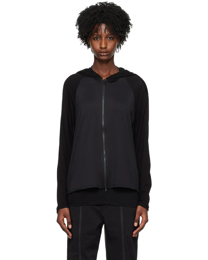 Post Archive Faction Black Paneled Hoodie Black