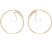 Gold Spina Upside Down XL Hoop Earrings