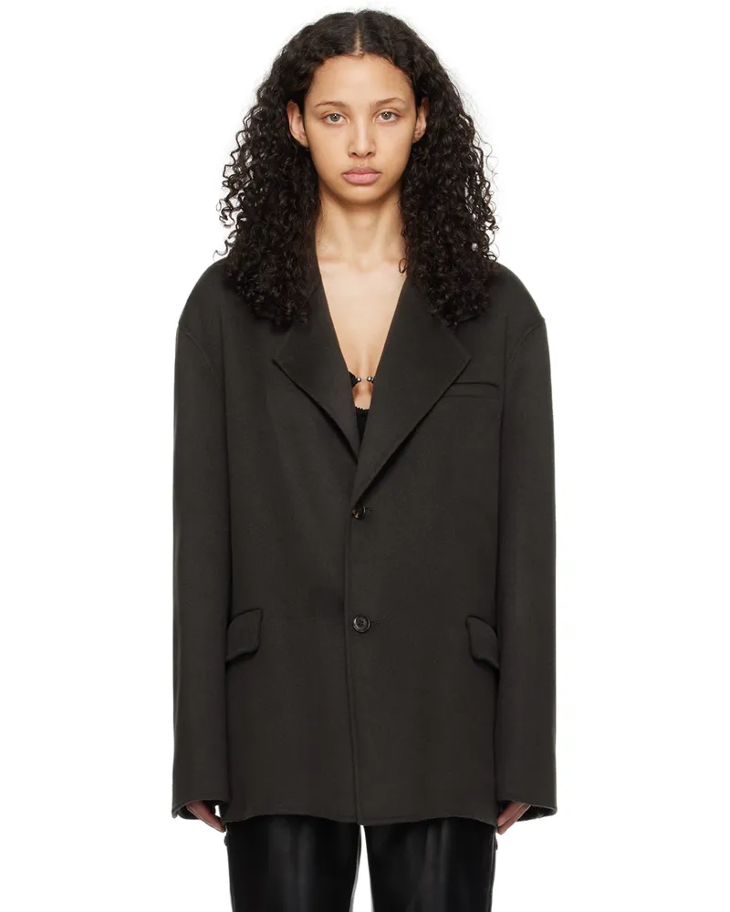 Nanushka Gray Sea Blazer Anthracite