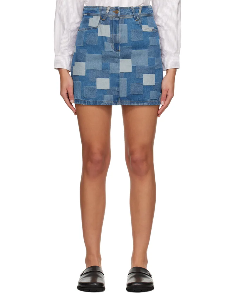 A.P.C. Indigo Mary-Jane Denim Miniskirt Ial