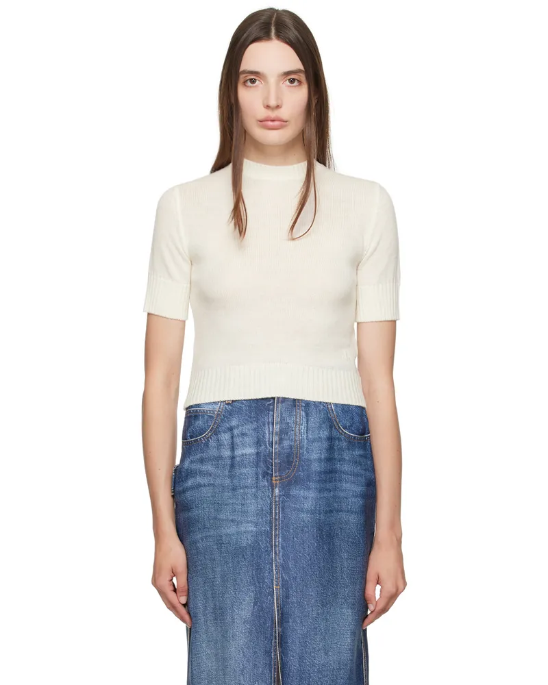 Jil Sander White Embroidered Sweater 103