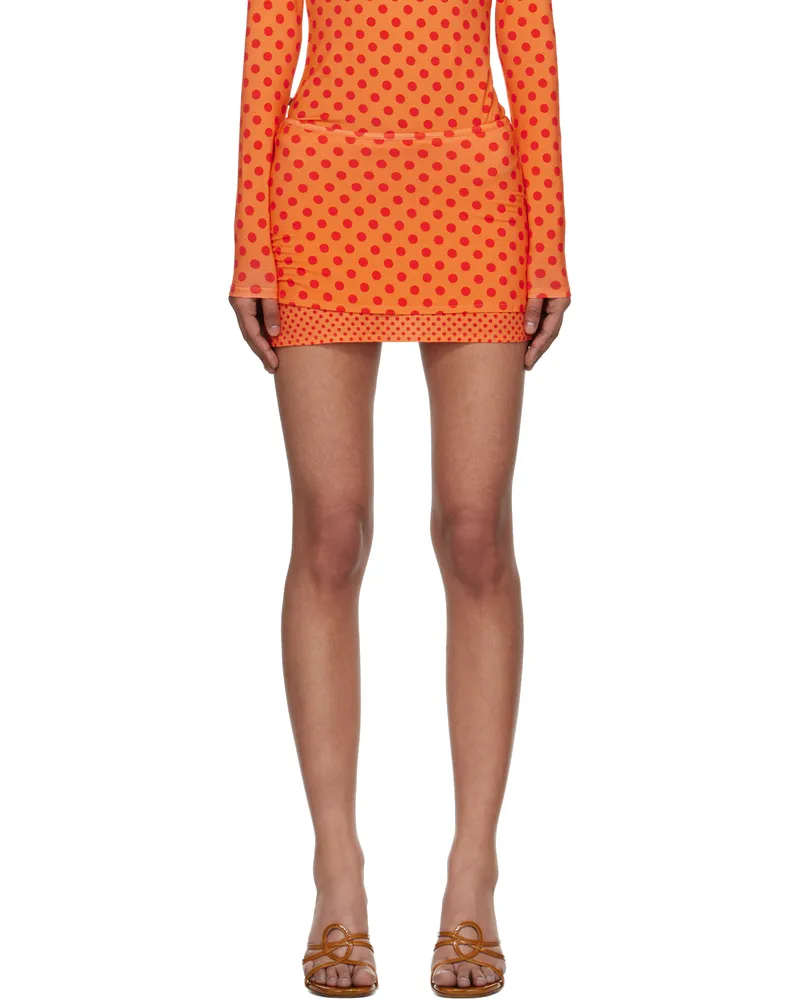 Miaou Orange & Red Elektra Miniskirt Red