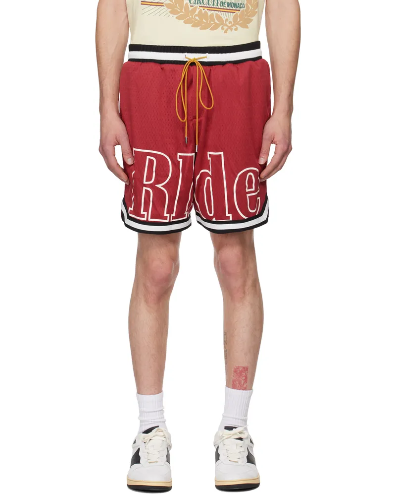 RHUDE Red Court Shorts Maroon