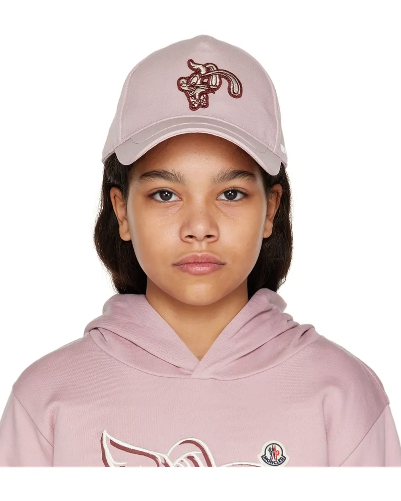 Moncler Kids Pink Embroidered Cap 54l