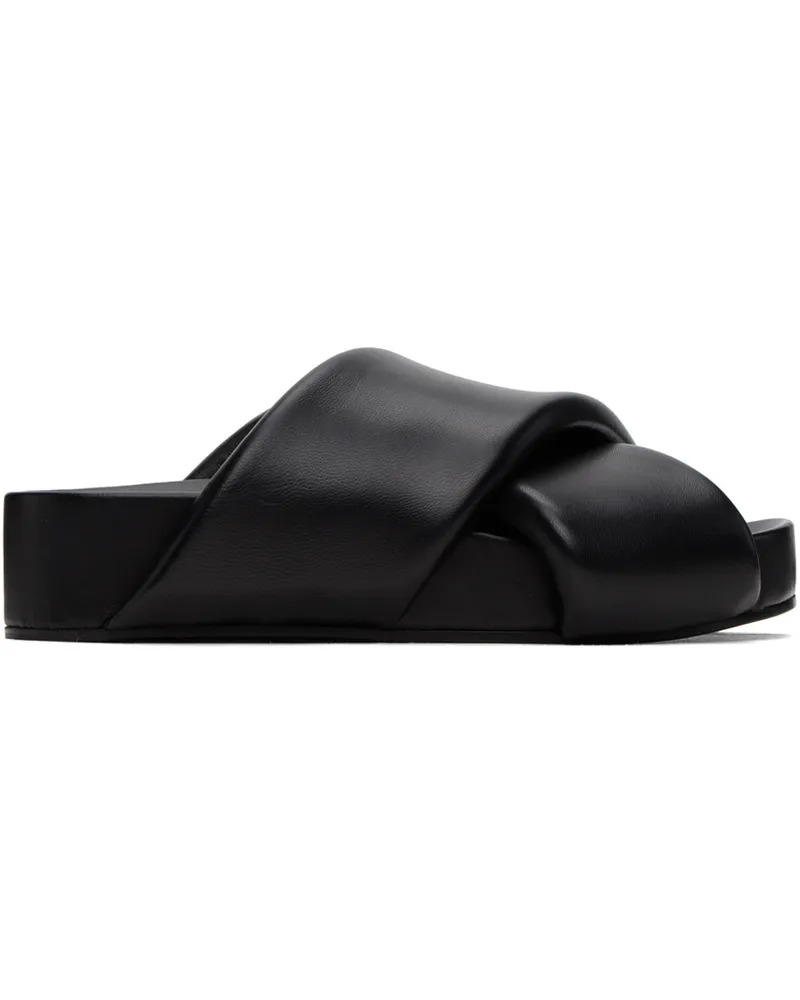 Jil Sander Black Padded Slides 001