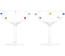 Multicolor Pomponette Champagne Coupe Set