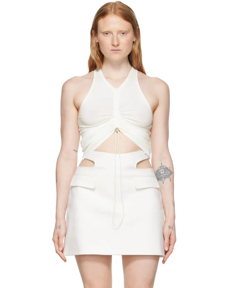 Dion Lee White Organic Cotton Tank Top Ivory