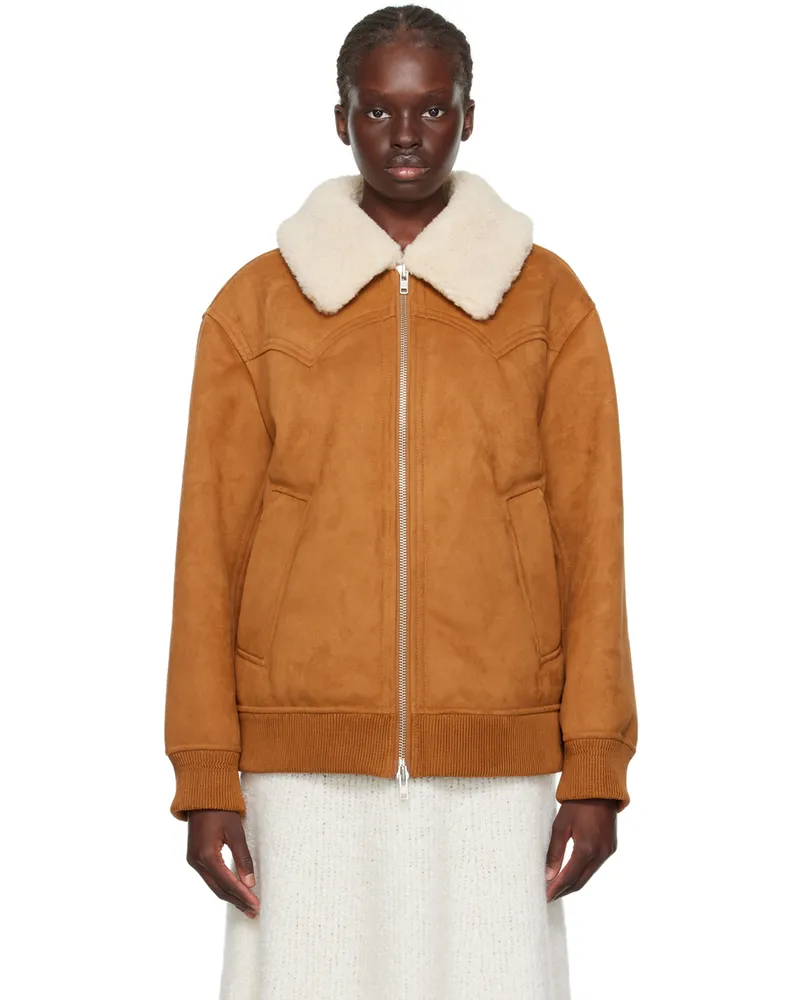 STAND Tan Lillee Faux-Shearling Jacket 10120