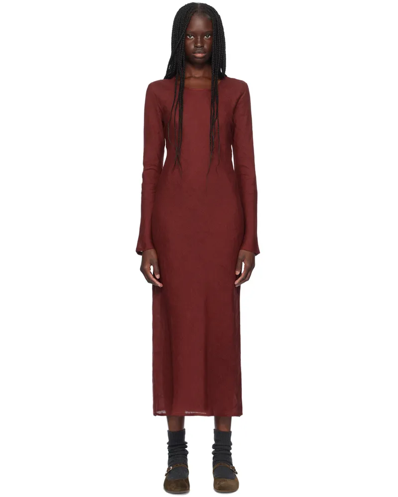 Baserange Burgundy Dydine Maxi Dress Stome