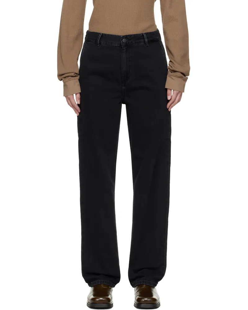 Carhartt WIP Black Pierce Pant Straight Jeans Stone
