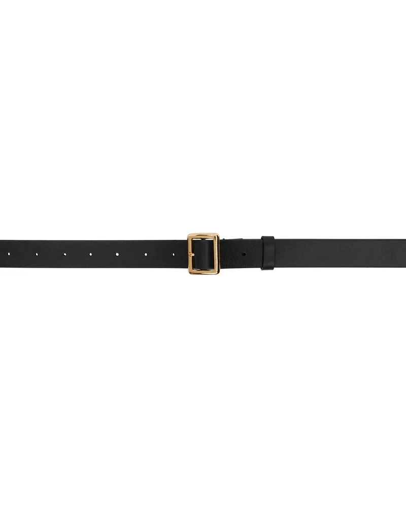 AURALEE Black Square Buckle Belt Black
