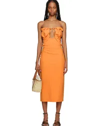 Jacquemus Orange Le Raphia 'La Robe Bikini' Midi Dress Orange