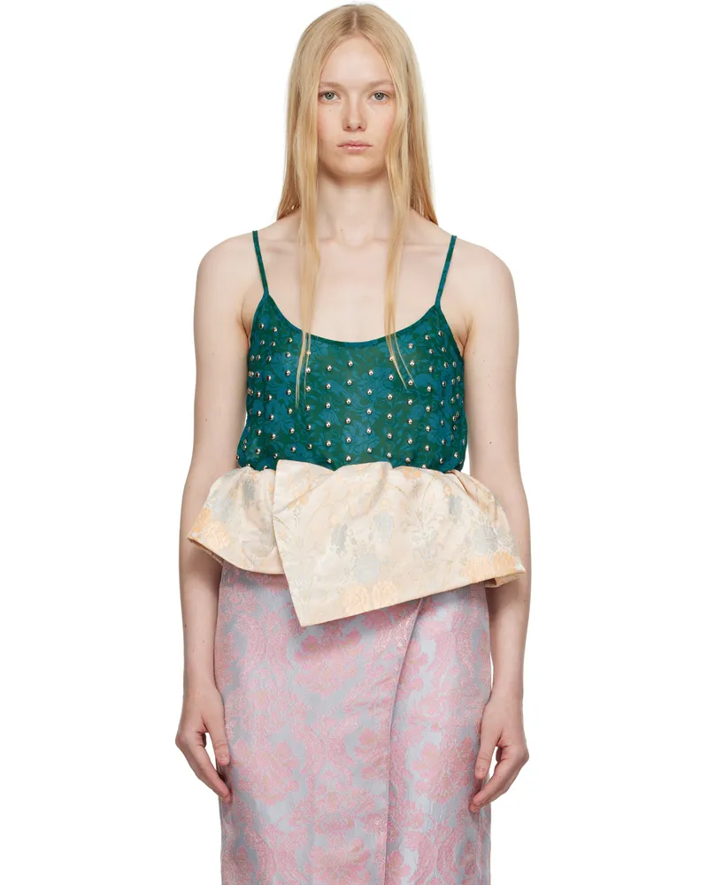 Dries van Noten Blue & Green Embellished Tank Top 503