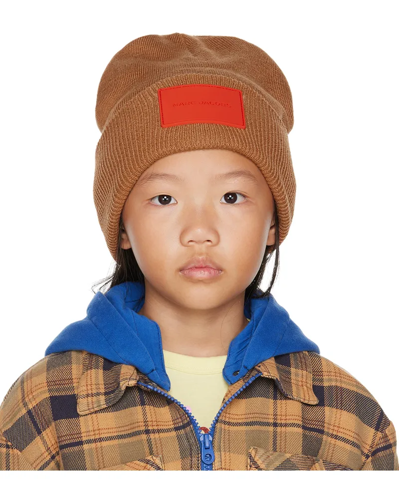 Marc Jacobs Kids Orange Logo Patch Beanie 360