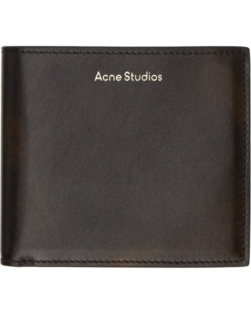 Acne Studios Brown Folded Leather Wallet Adm
