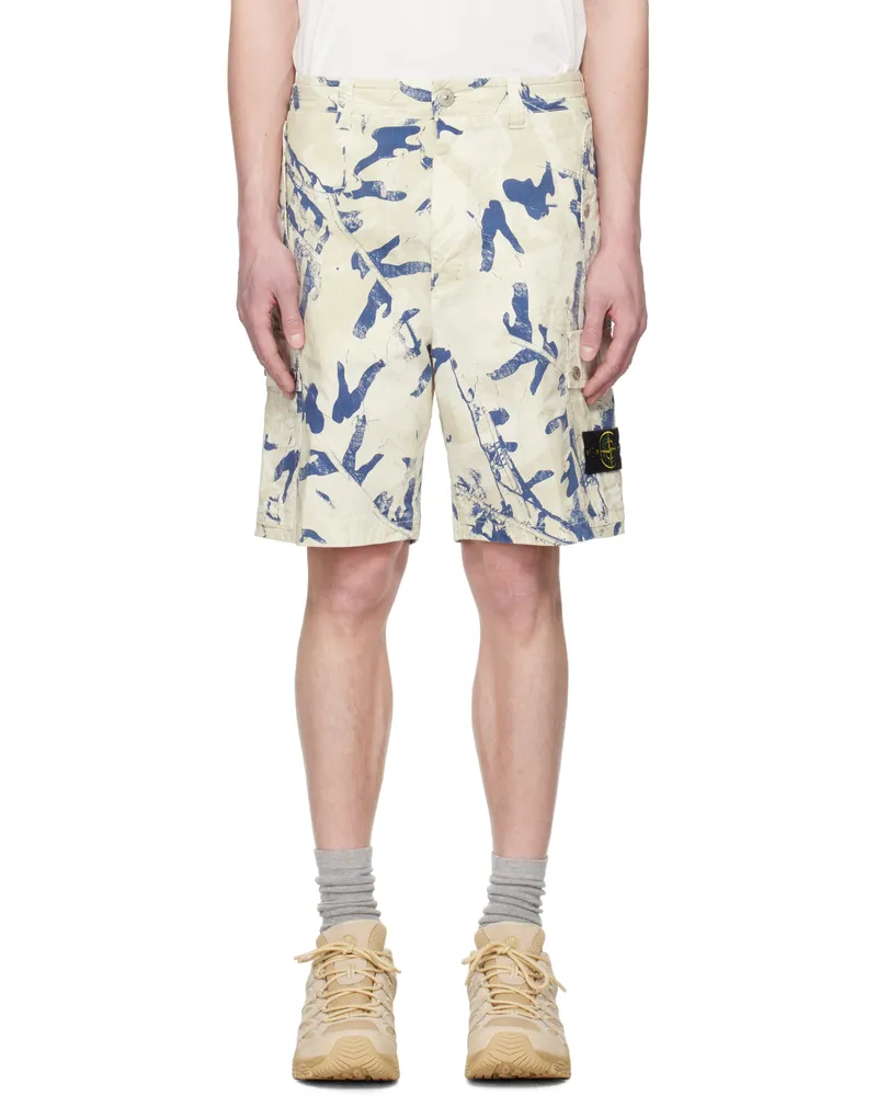 Stone Island Off-White Bermuda Comfort Cargo Shorts V009a