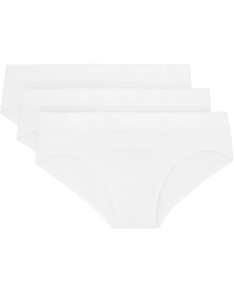 SKIMS Three-Pack White SKIMS Stretch Briefs Chalk