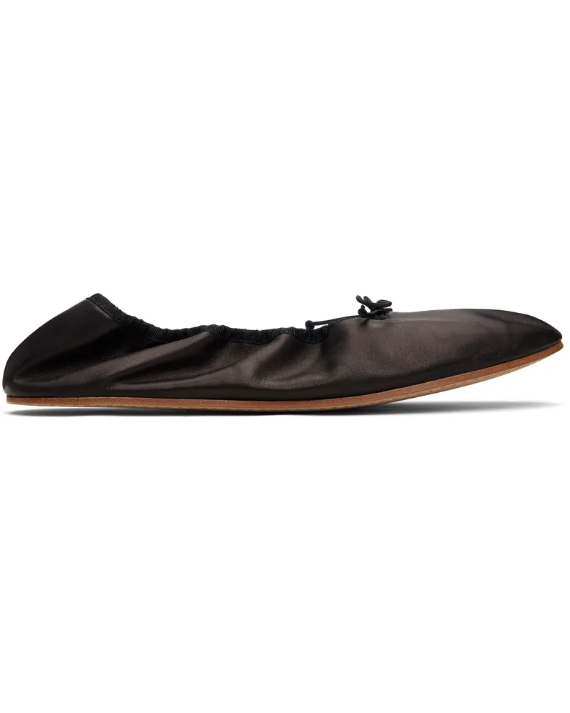 The Row Black Round Ballerina Flats Blk