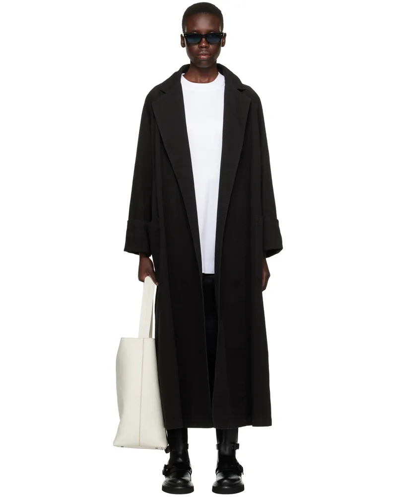 Max Mara Black Capo Denim Coat 4