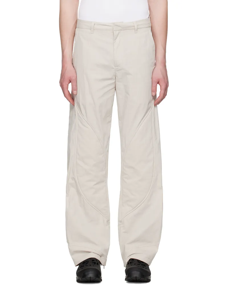 Heliot Emil Beige Concordance Puffed Cargo Pants Stone