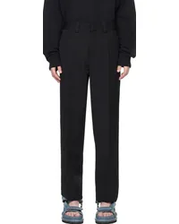 Jil Sander Black Creased Trousers Black