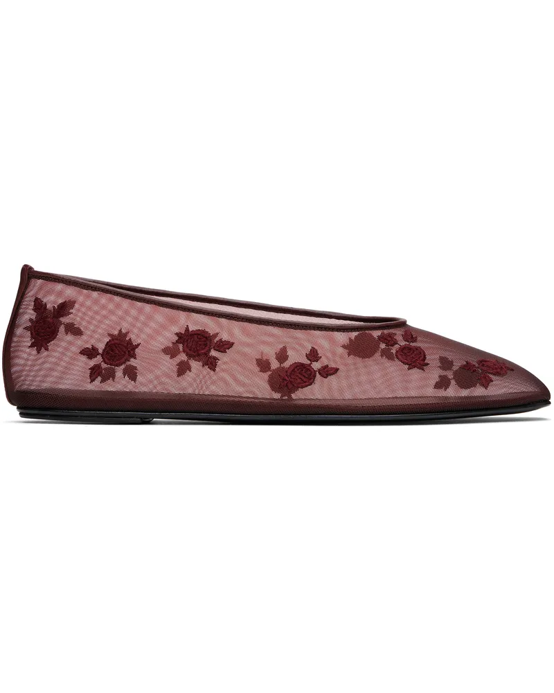 Magda Butrym Burgundy Mesh Ballerina Flats Burgundy