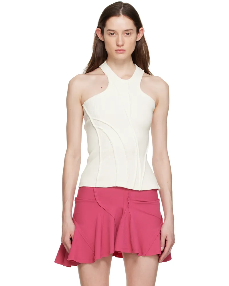 Talia Byre White Raw Edge Tank Top 105